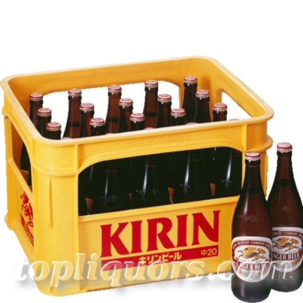 画像1: キリン　ラガー中瓶500ｍｌ×20本入（瓶・ケース保証代込） (1)