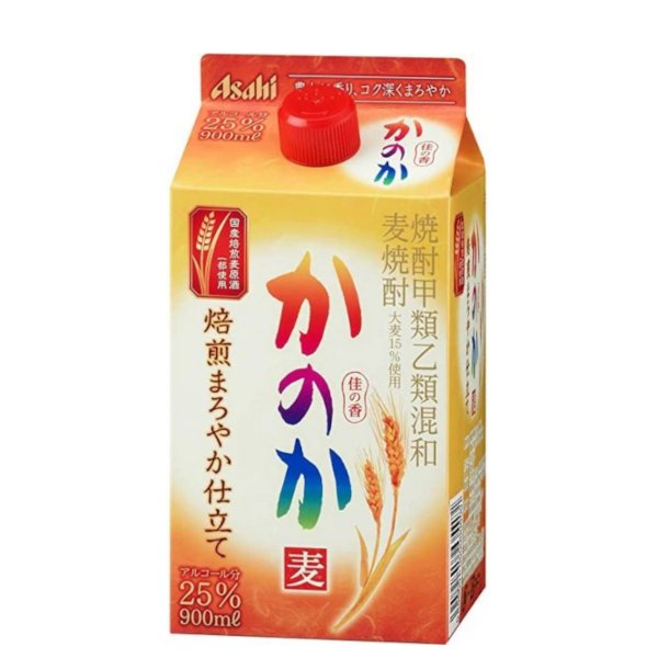 画像1: 麦焼酎　かのか25度　900mlパック「アサヒビール」　 (1)